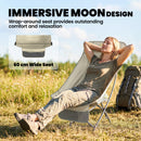 Outsunny Camping Chair Portable With Side Pocket Khaki