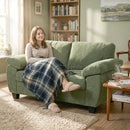 HOMCOM 2 Seater Sofa, Chenille Small Sofa with Spring Cushions, Dark Green