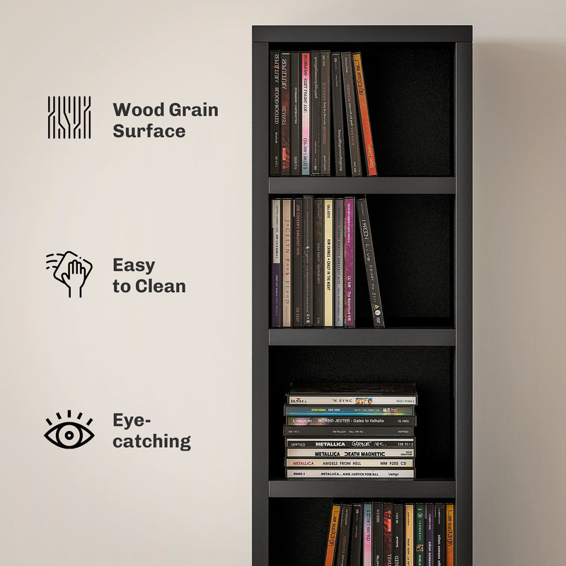 HOMCOM 204 CD Storage Tower Tall Bookcase Bookshelf with Cubes