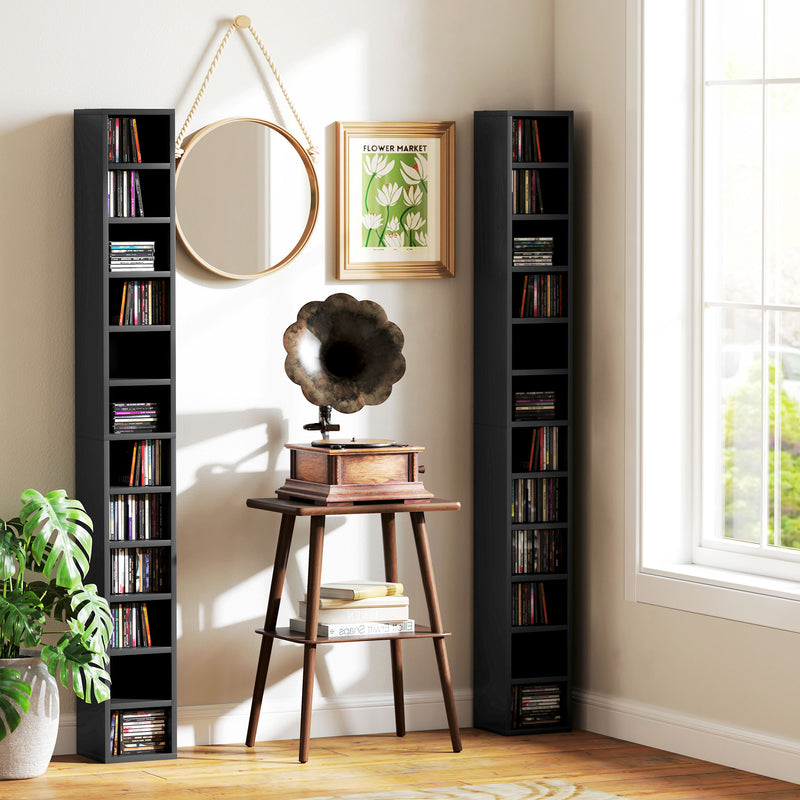 HOMCOM 204 CD Storage Tower Tall Bookcase Bookshelf with Cubes