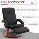 HOMCOM Manual Recliner Swivel Reclining Chair with Footrest Armrests Black