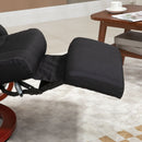 HOMCOM Manual Recliner Swivel Reclining Chair with Footrest Armrests Black