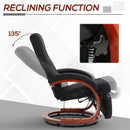 HOMCOM Manual Recliner Swivel Reclining Chair with Footrest Armrests Black