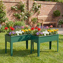 Outsunny Raised Planter, Metal Raised Garden Bed on Legs with Drainage Hole