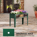Outsunny Raised Planter, Metal Raised Garden Bed on Legs with Drainage Hole