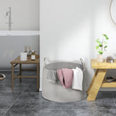 HOMCOM 88L Cotton Rope Laundry Basket With Handles For Pillows Clothes - Grey/Cream