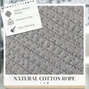 HOMCOM 88L Cotton Rope Laundry Basket With Handles For Pillows Clothes - Grey/Cream