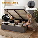 HOMCOM Bed Frame Gas Side Lift Under Bed Storage