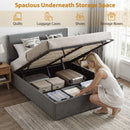 HOMCOM Bed Frame Gas Side Lift Under Bed Storage
