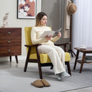 HOMCOM Velvet Armchair With Solid Wood Frame And Thick Padded