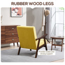 HOMCOM Velvet Armchair With Solid Wood Frame And Thick Padded