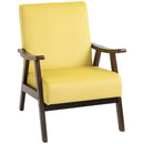 HOMCOM Velvet Armchair With Solid Wood Frame And Thick Padded