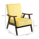 HOMCOM Velvet Armchair With Solid Wood Frame And Thick Padded