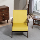 HOMCOM Velvet Armchair With Solid Wood Frame And Thick Padded