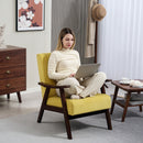 HOMCOM Velvet Armchair With Solid Wood Frame And Thick Padded