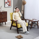 HOMCOM Velvet Armchair With Solid Wood Frame And Thick Padded