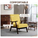 HOMCOM Velvet Armchair With Solid Wood Frame And Thick Padded