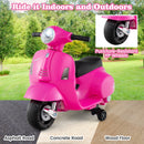 6V Kids Ride on Motorcycle with Training Wheels and Headlight - Vespa Scooter for 18-36 Months