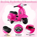 6V Kids Ride on Motorcycle with Training Wheels and Headlight - Vespa Scooter for 18-36 Months