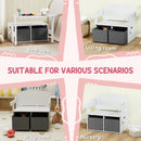 AIYAPLAY 3 in 1 Kids Storage Bench, Toddler Table and Chair Set, White