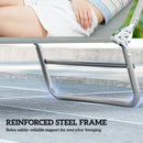 Outsunny 2 Pieces Sun Loungers Foldable Reclining Chair, Light Grey