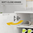 HOMCOM Shoe Storage Cabinet With Soft-Close Hinges & Adjust Shelves, High Gloss
