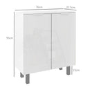 HOMCOM Shoe Storage Cabinet With Soft-Close Hinges & Adjust Shelves, High Gloss