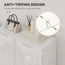 HOMCOM Shoe Storage Cabinet With Soft-Close Hinges & Adjust Shelves, High Gloss