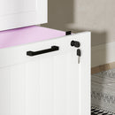 HOMCOM 3 Drawer File Cabinet with Lock and Adjustable Hanging Bars, White
