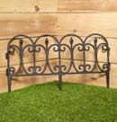 23cm Set of 4 Black Ornate Decorative Garden Border Edging