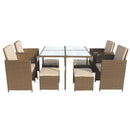 Vienna 9 Piece Rattan Cube Dining Set