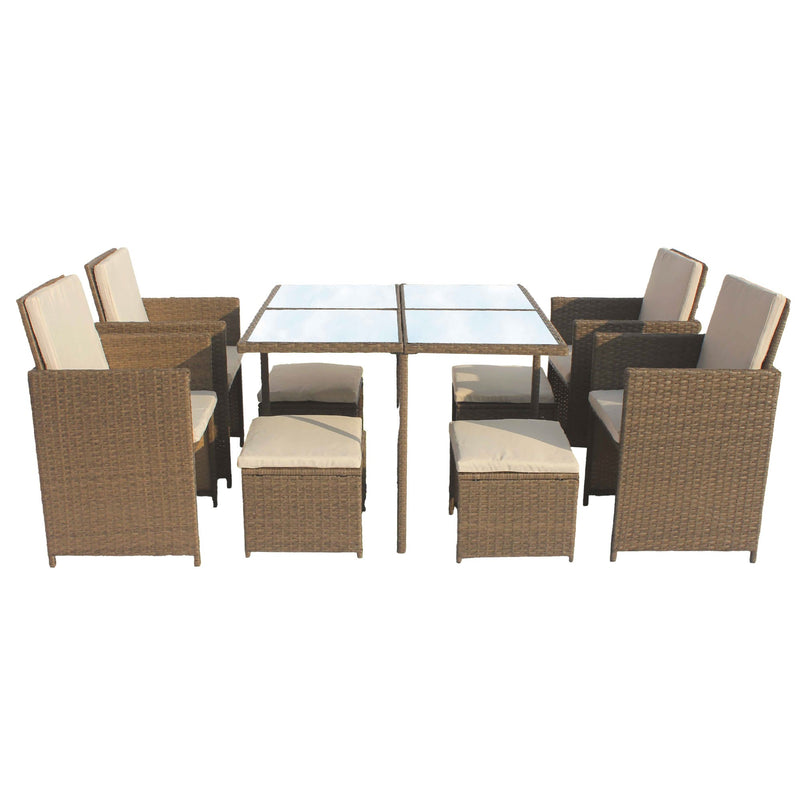 Vienna 9 Piece Rattan Cube Dining Set