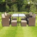Vienna 9 Piece Rattan Cube Dining Set