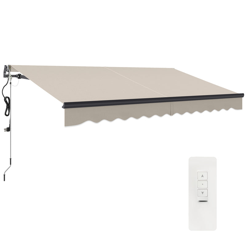 Outsunny 3.5 x 3(m) Electric Retractable Awning w/ Aluminium Frame