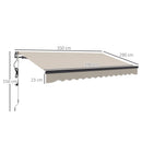Outsunny 3.5 x 3(m) Electric Retractable Awning w/ Aluminium Frame