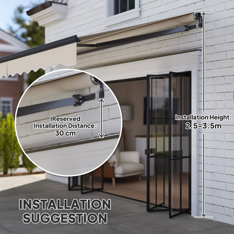 Outsunny 3.5 x 3(m) Electric Retractable Awning w/ Aluminium Frame