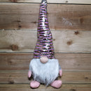 46cm Plush Christmas Bearded Gonk with Pink & Silver Sequined Hat Christmas Decoration