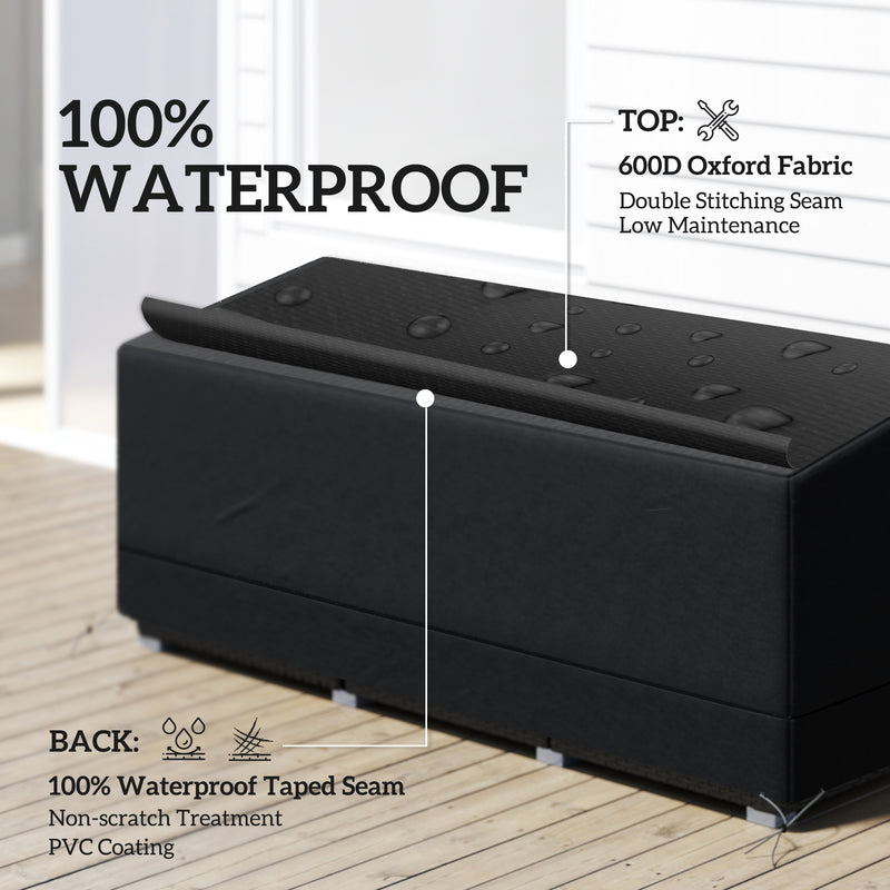 Outsunny 190x72x76cm Rectangular Patio Furniture Cover for Chairs Black