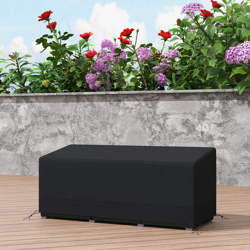 Outsunny 190x72x76cm Rectangular Patio Furniture Cover for Chairs Black