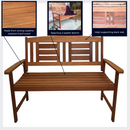 Outdoor 4 Person Folding Rectangular Wooden Garden Patio Dining Table and 2 Benches Set