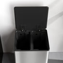 HOMCOM 2 X 25L Double Kitchen Bin, Pedal Bin With Soft-Close Lid