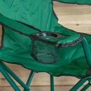 Outdoor Green Folding Camping Chair With Armrests & Cupholder
