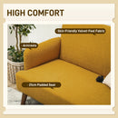 HOMCOM 2 Seater Sofa With 21cm Thick Padding And Wood Legs - Cream/Grey/Yellow