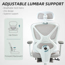 HOMCOM Ergonomic Office Chair, Recliner Computer Chair with Footrest, Grey