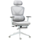 HOMCOM Ergonomic Office Chair, Recliner Computer Chair with Footrest, Grey