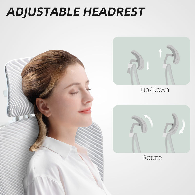 HOMCOM Ergonomic Office Chair, Recliner Computer Chair with Footrest, Grey