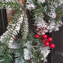 50cm Premier New Jersey Christmas Wreath PVC Snowy Tips With Festive Berries And Cone