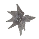 50cm Silver Velvet Poinsettia Stem with Glitter Christmas Decoration