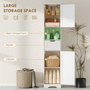 HOMCOM 170cm Tall Bathroom Storage Cabinet with LED Light, Adjustable Shelf