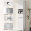 HOMCOM 170cm Tall Bathroom Storage Cabinet with LED Light, Adjustable Shelf